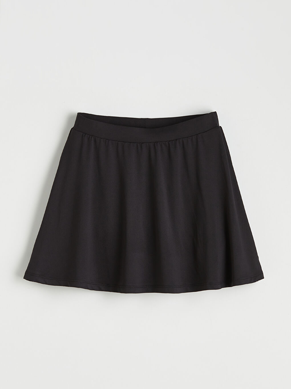 Siyah Beli Lastikli Kadın Yüzme Şort Etek	