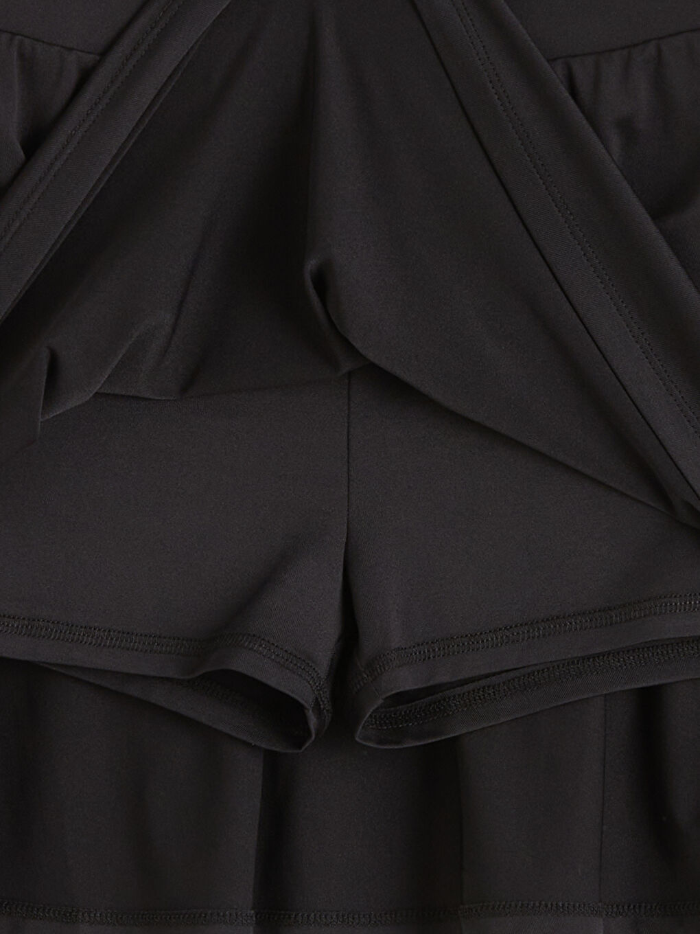 Siyah Beli Lastikli Kadın Yüzme Şort Etek	-1