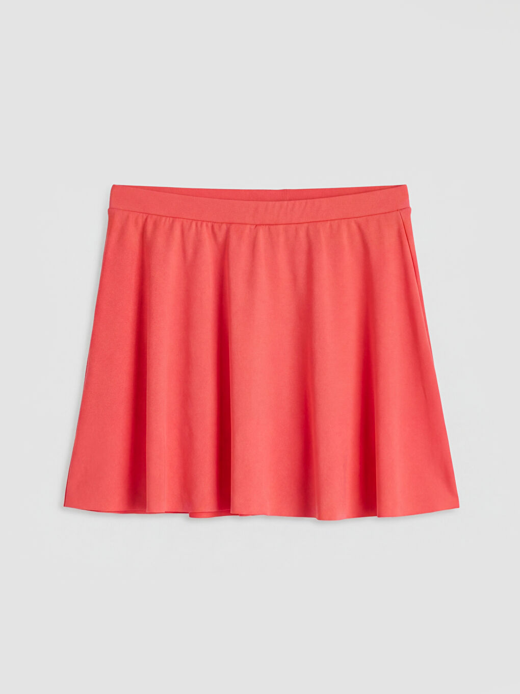 Kırmızı Beli Lastikli Kadın Yüzme Şort Etek-4