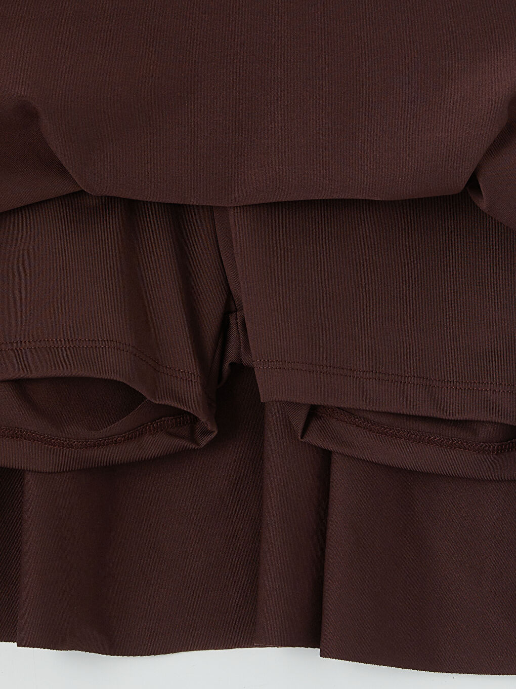 Kahverengi Beli Lastikli Kadın Yüzme Şort Etek-3