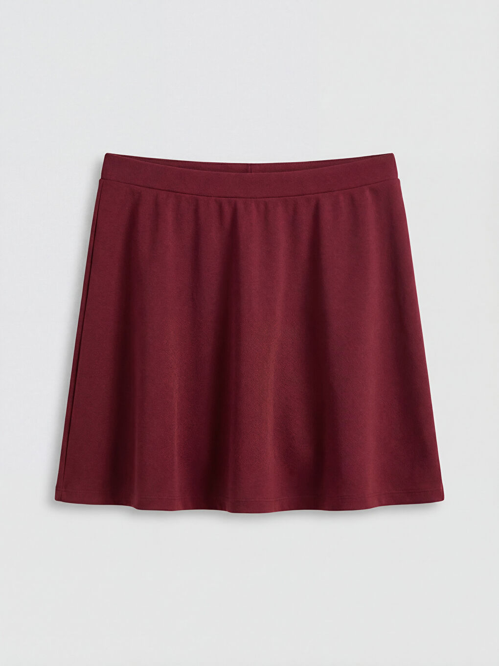 Bordo Beli Lastikli Kadın Yüzme Şort Etek-4