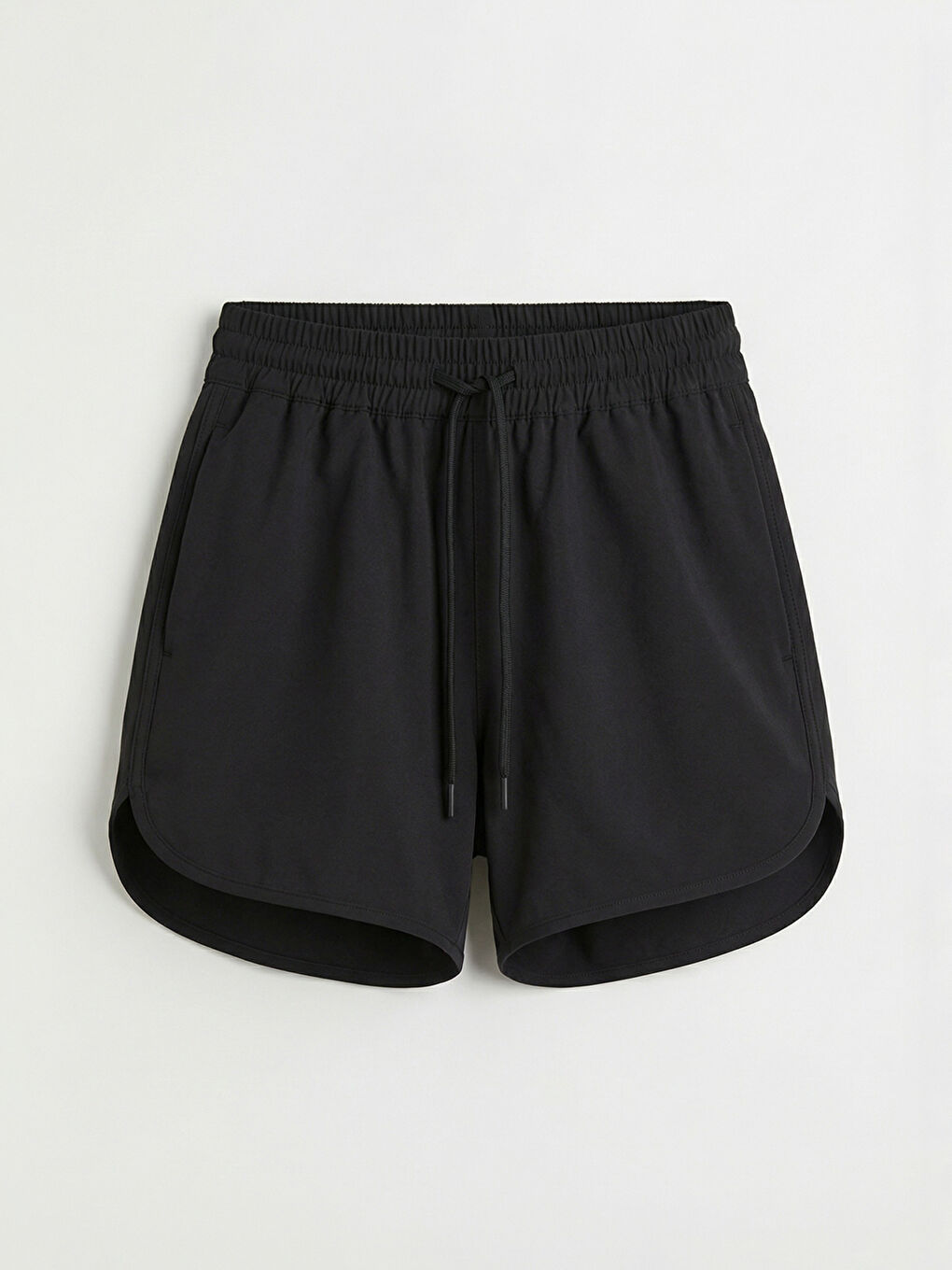 Siyah Beli Lastikli Kadın Yüzme Şortu