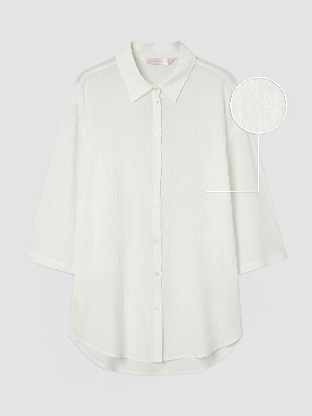 Ekru Gömlek Yaka Kadın Plaj Elbisesi-4