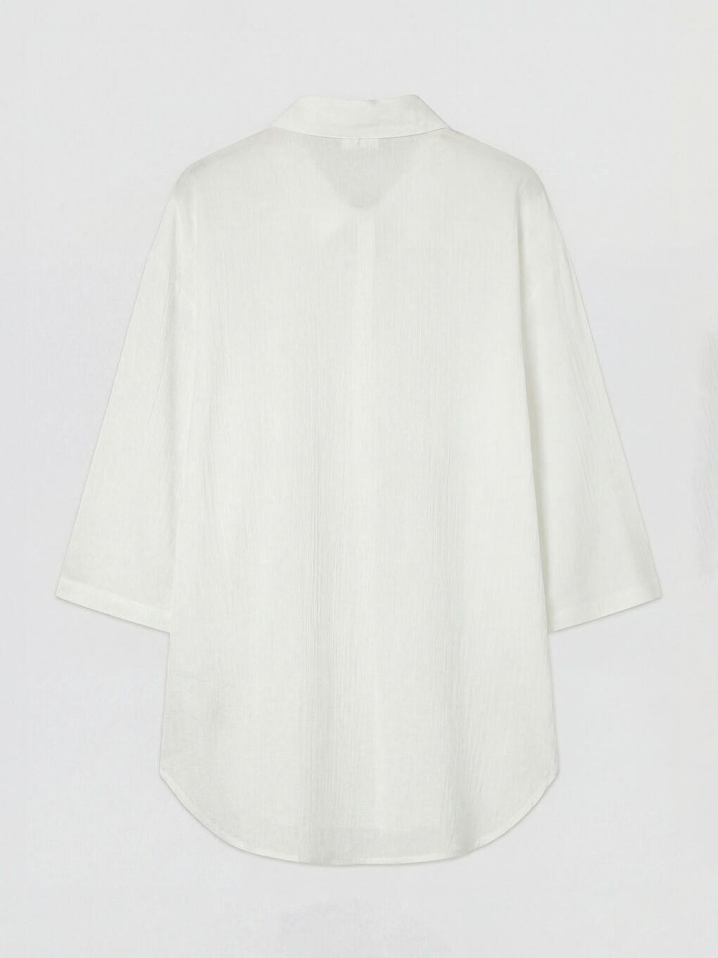 Ekru Gömlek Yaka Kadın Plaj Elbisesi-5