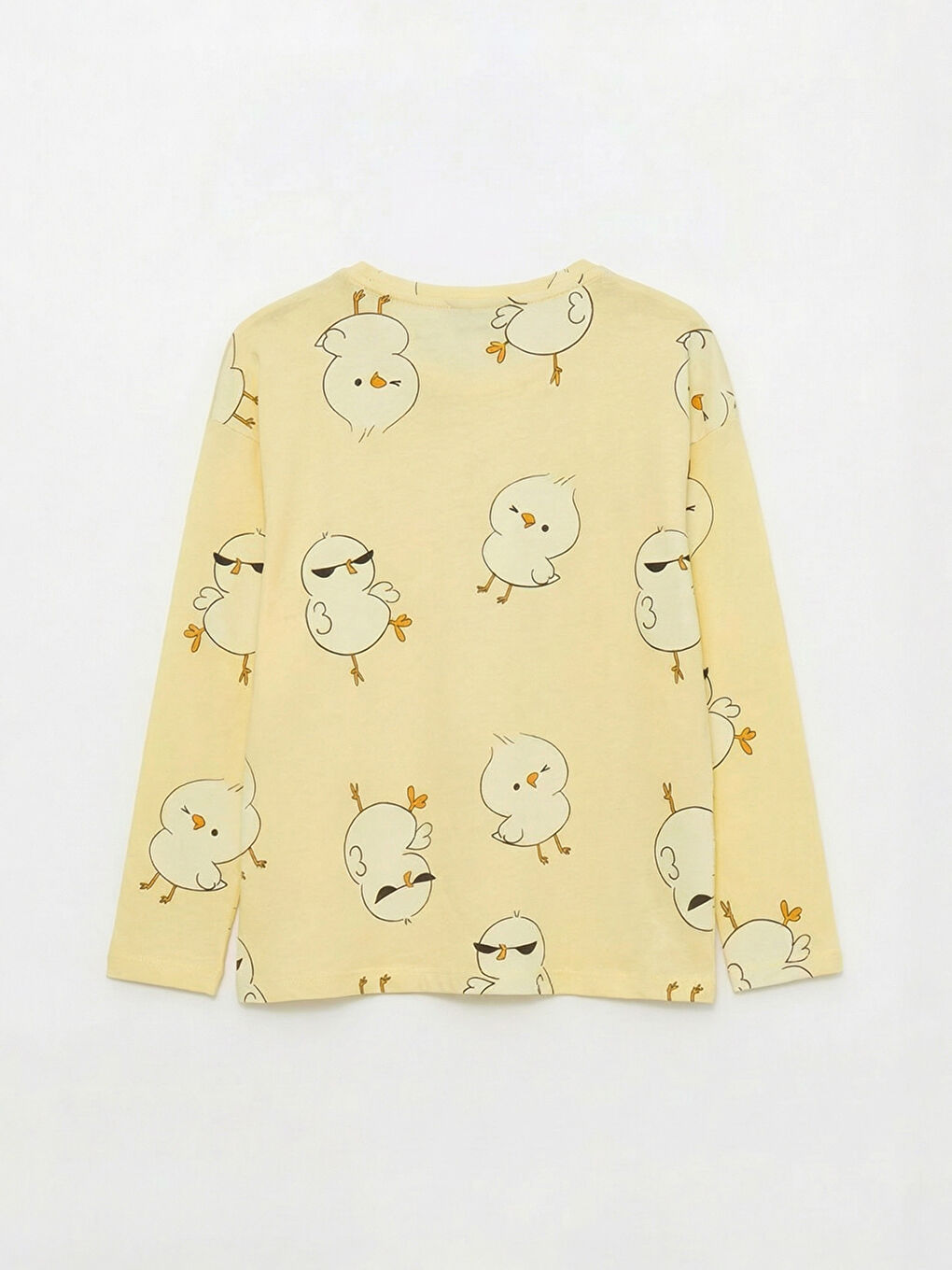 Sarı Bisiklet Yaka Desenli Kadın Pijama Takım-2