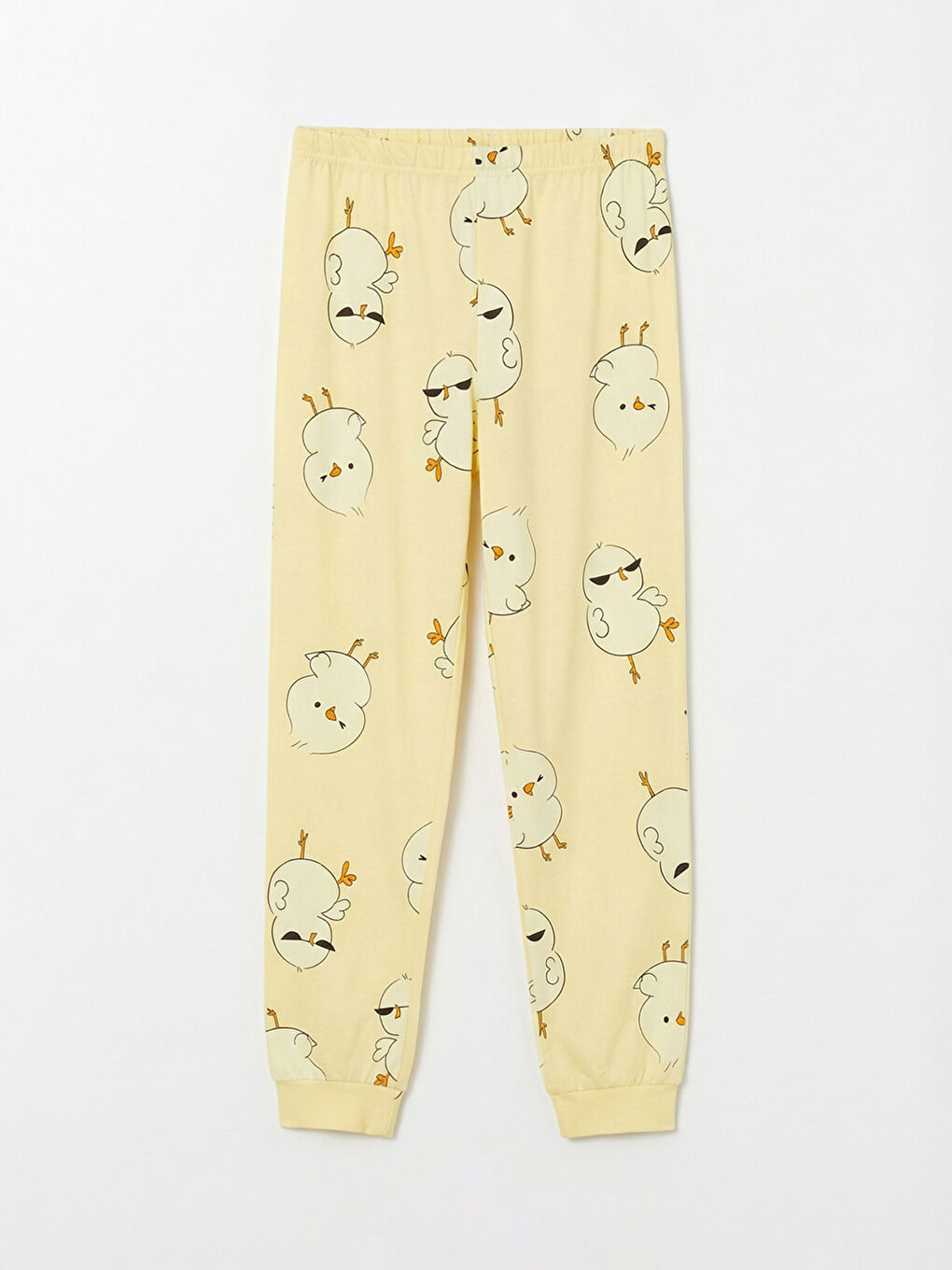 Sarı Bisiklet Yaka Desenli Kadın Pijama Takım-3