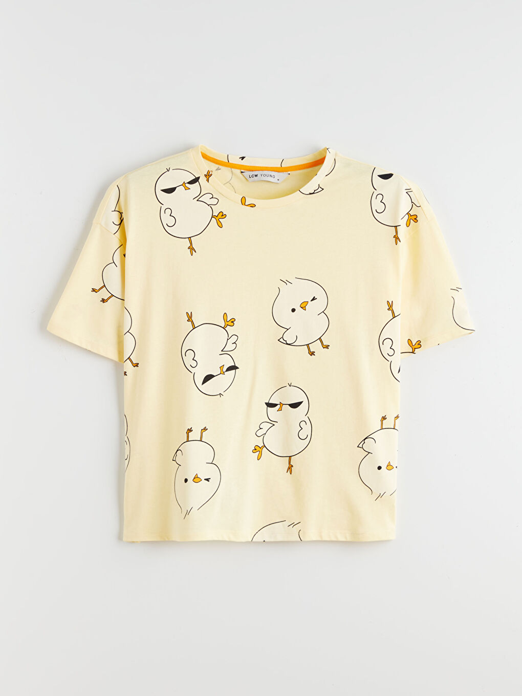 Sarı Civciv Baskılı Kadın Şortlu Pijama Takımı-5