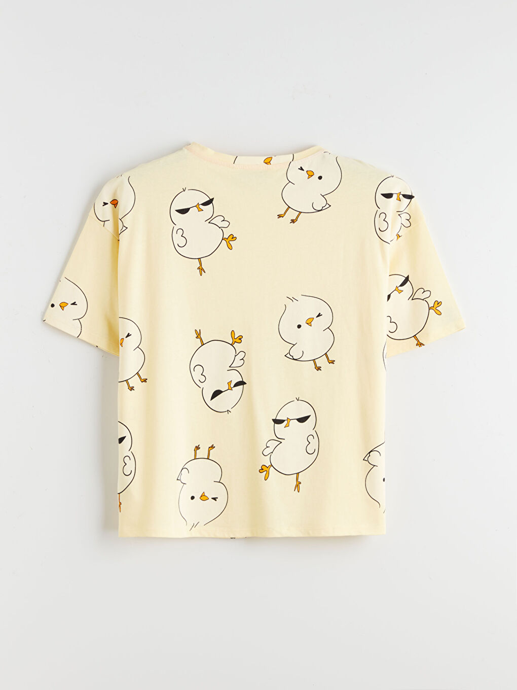 Sarı Civciv Baskılı Kadın Şortlu Pijama Takımı-6