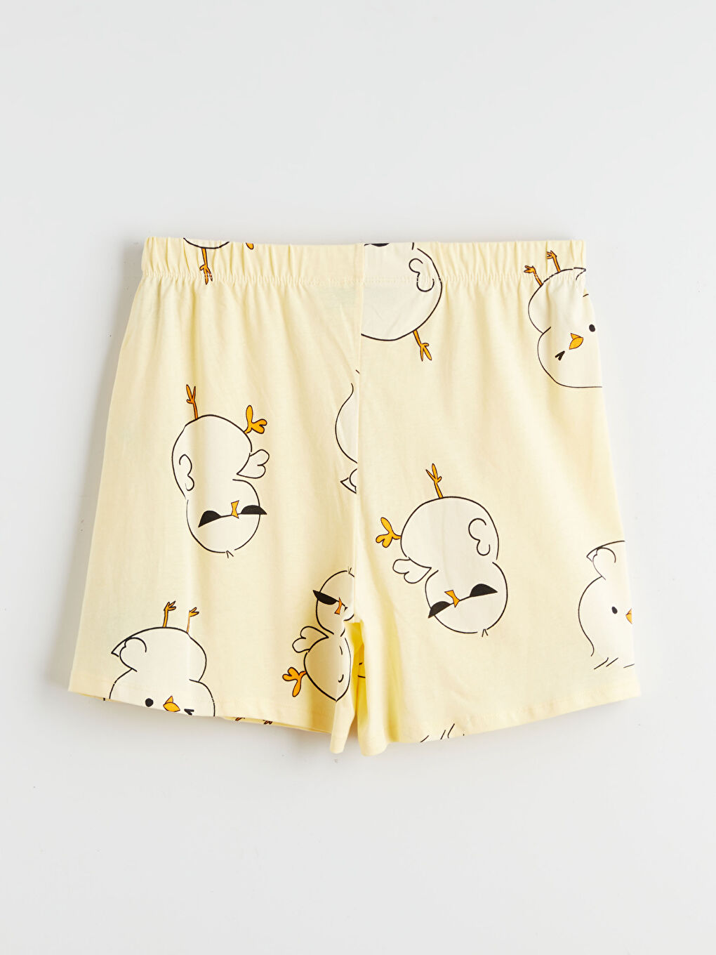 Sarı Civciv Baskılı Kadın Şortlu Pijama Takımı-8