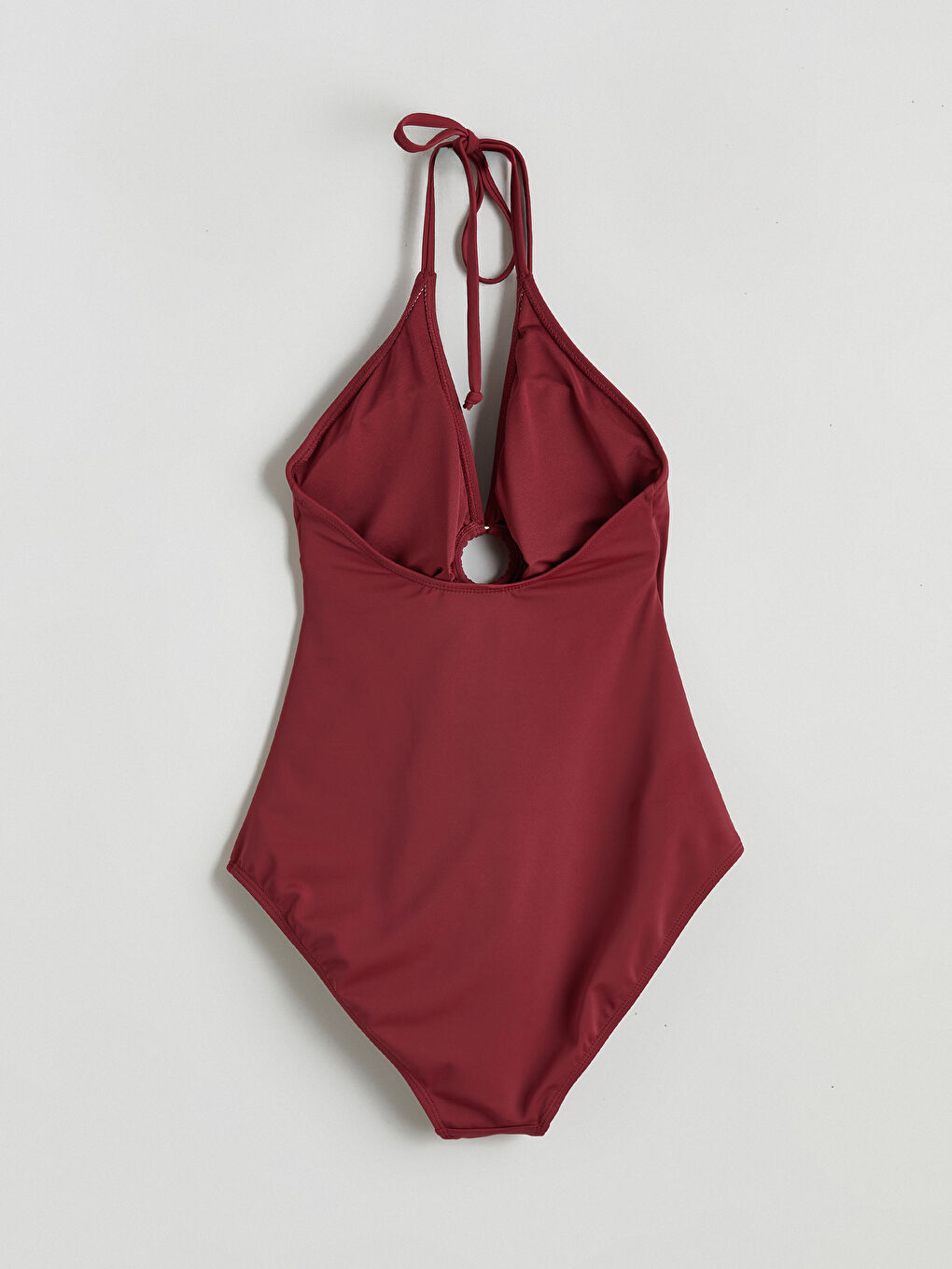 Bordo Boyundan Bağlamalı Kadın Mayo-2