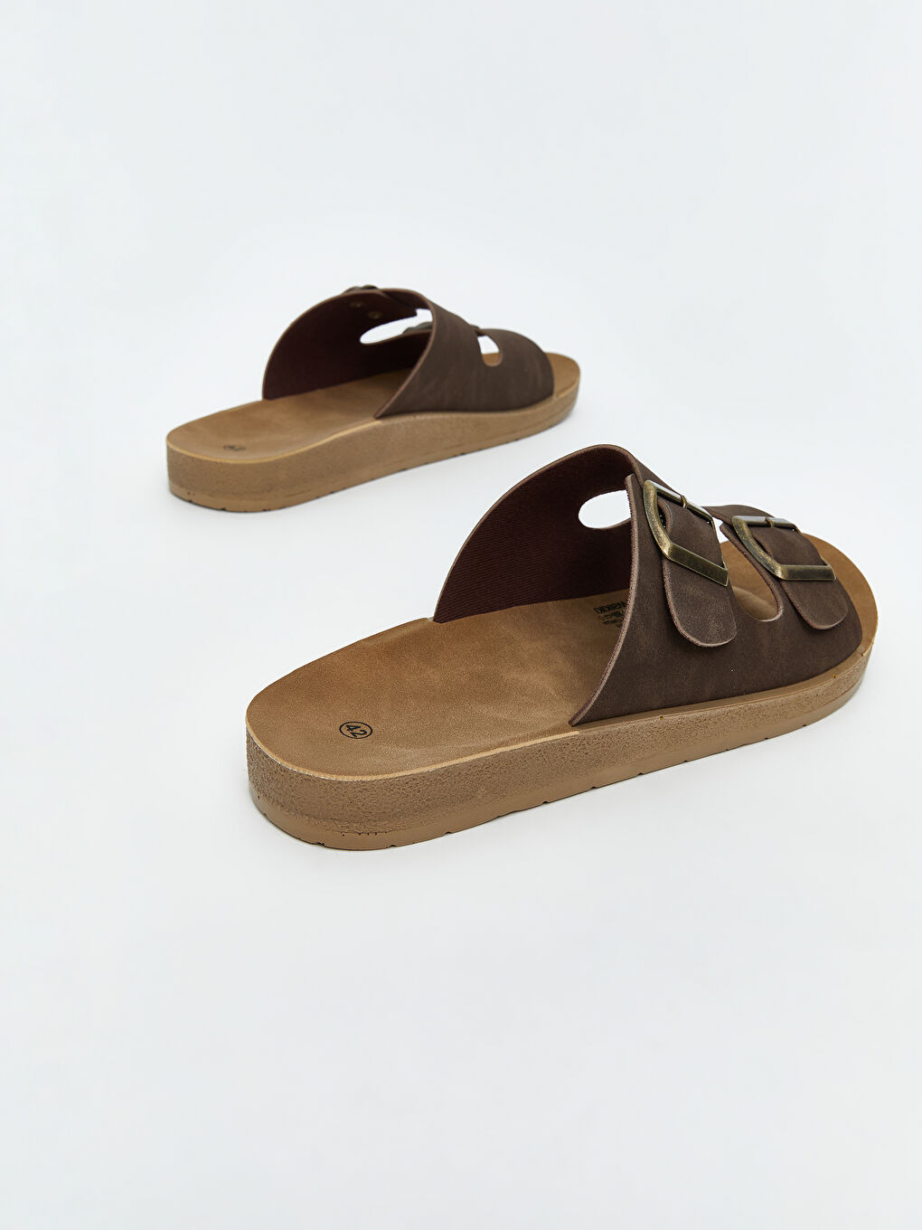 Kahverengi Çift Bantlı Erkek Terlik-4