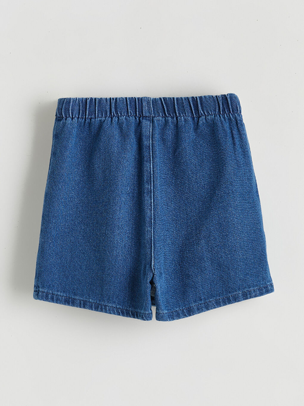 İndigo Kurdele Nakışlı Kız Çocuk Jean Şort-4