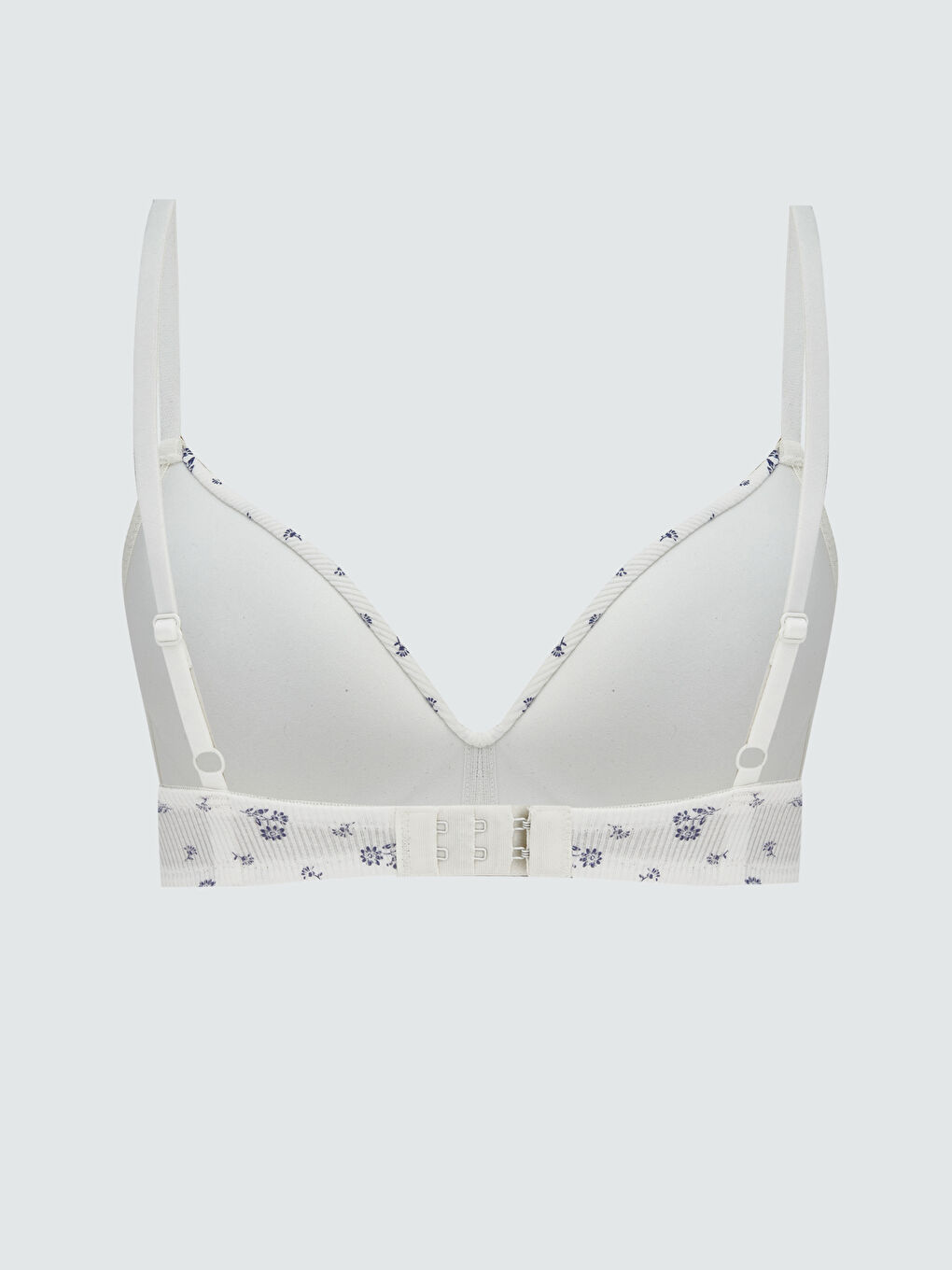 Floral triangle bralette, wireless and unpadded.-1