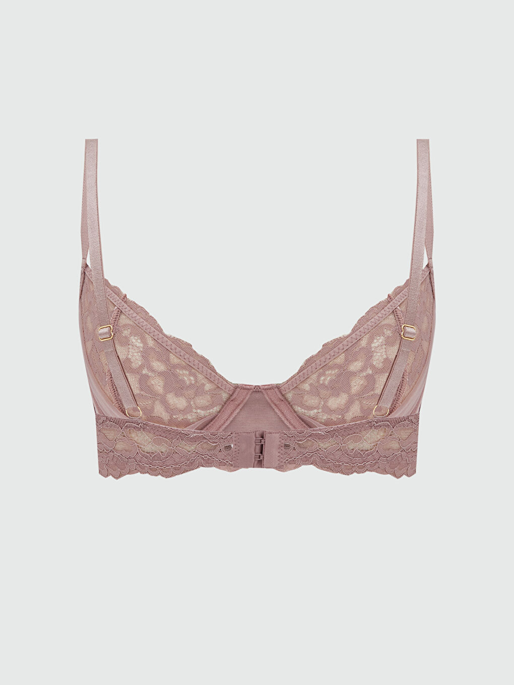 Pembe Balenli Dolgusuz Dantelli Tişört Sütyen-1