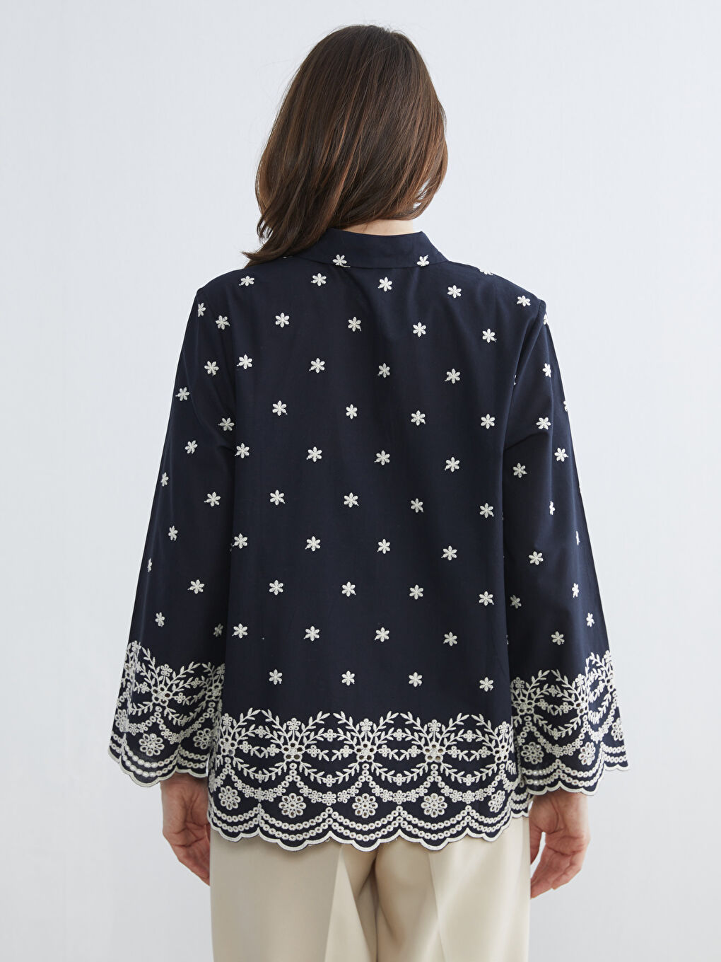 Embroidered Poplin Women's Shirt-3