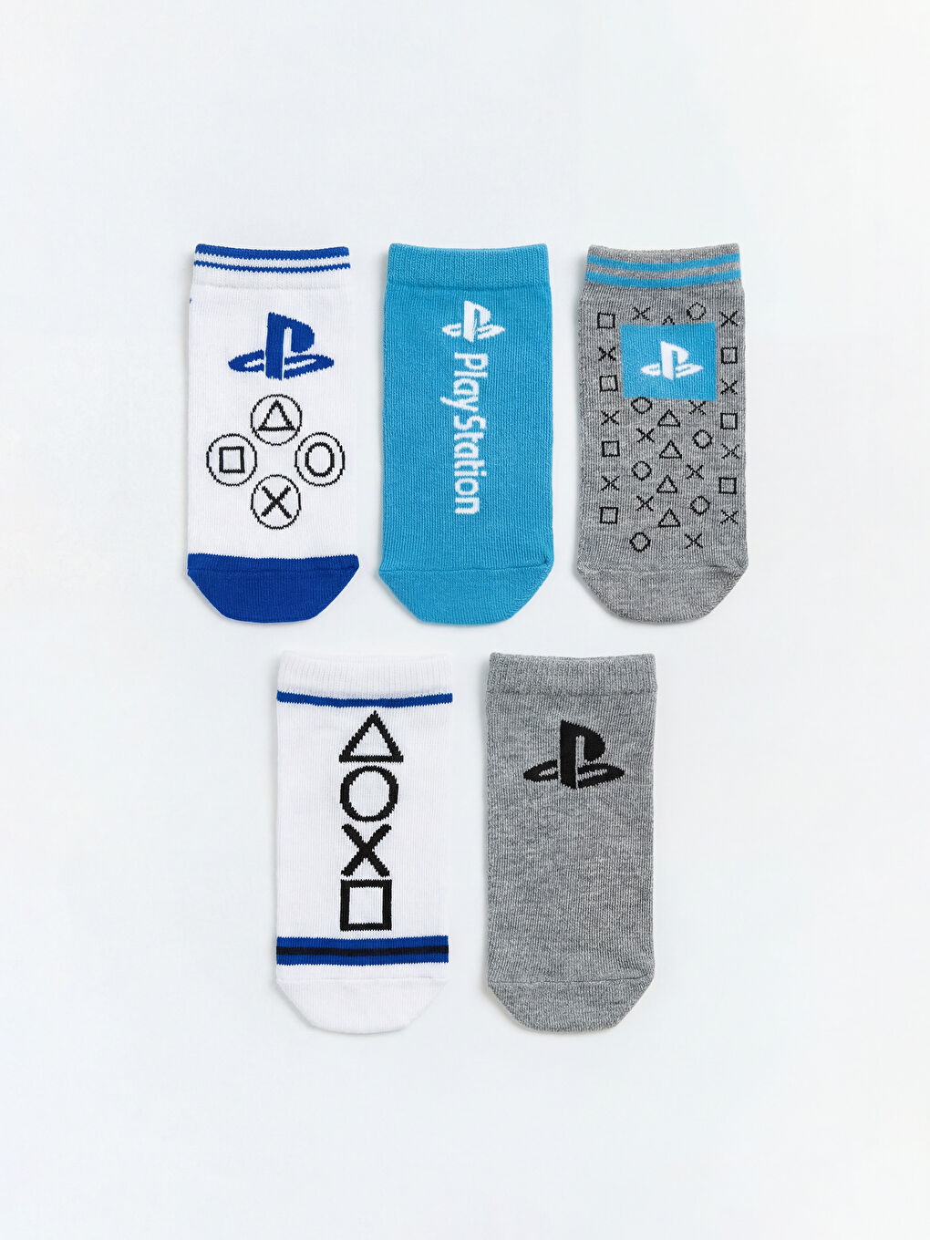 Karışık PlayStation Desenli Erkek Çocuk Patik Çorap 5'li