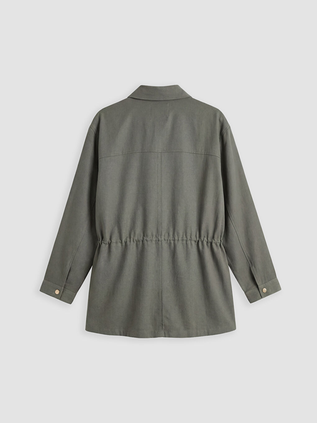 Haki Büzgülü Kadın Gömlek Tunik-1
