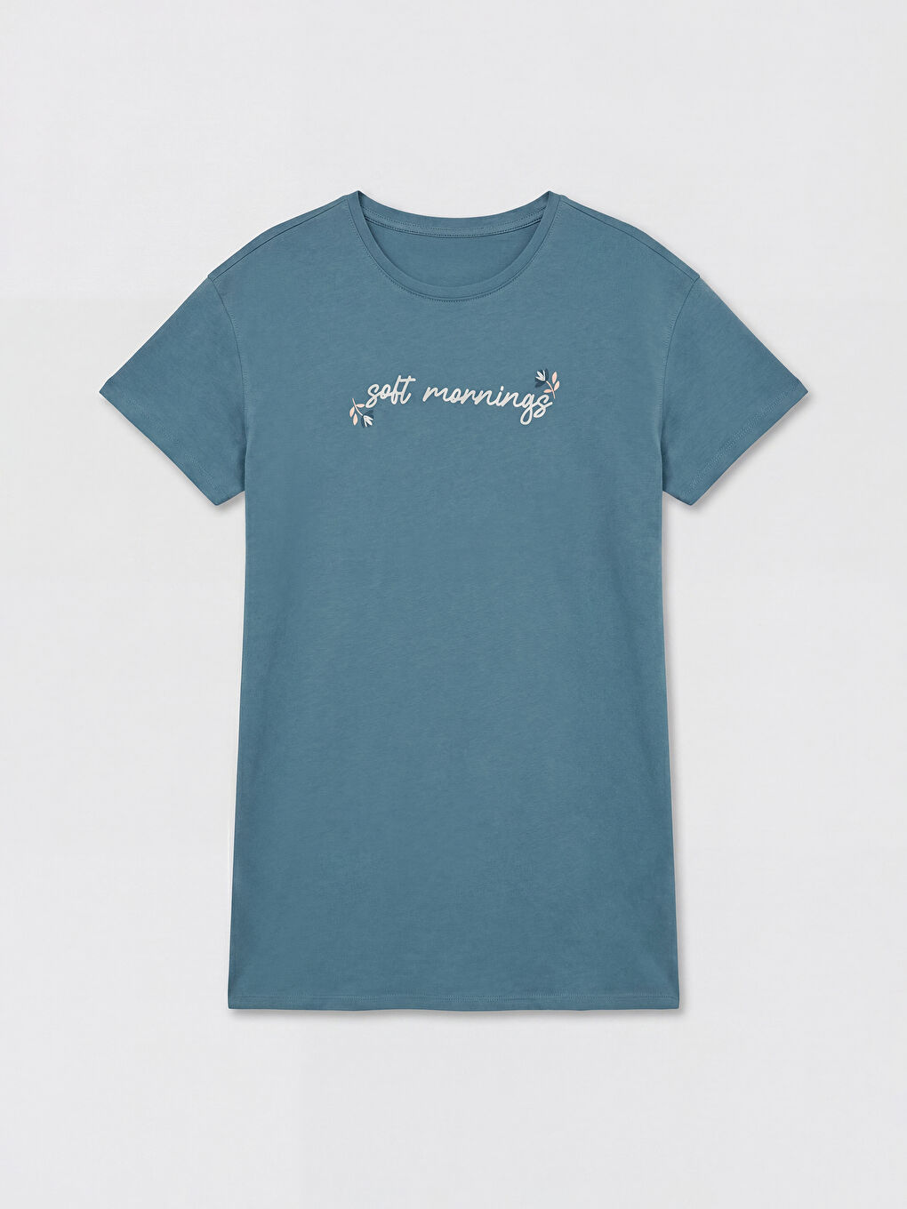 Crew Neck Embroidered Women's Nightdress