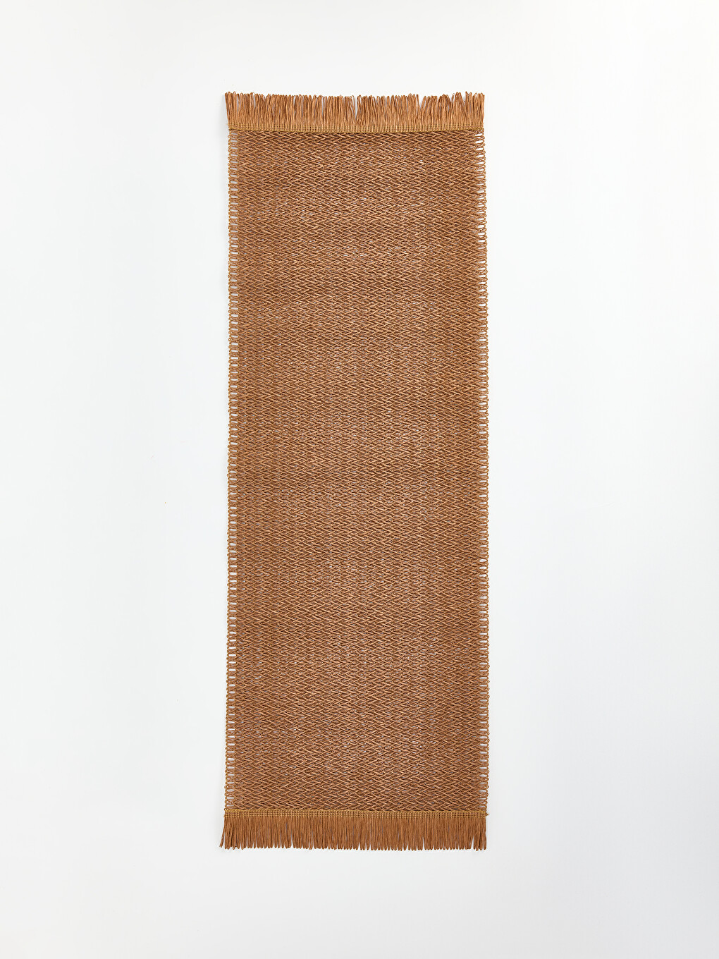 Kahverengi Püskül Detaylı Runner 30x90 cm-3