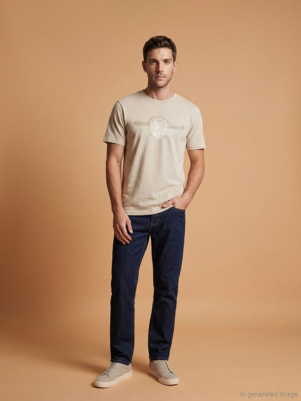 Man BEIGE T-Shirt-1