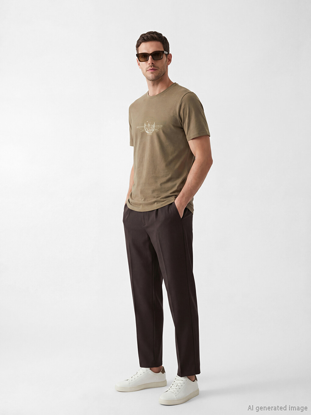 T-shirt Homme à Col Rond Imprimé en Jersey-1