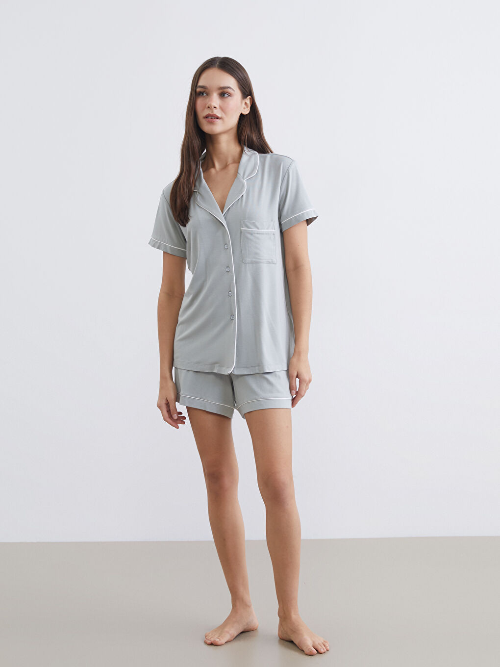 Set de pijamale scurte GRI Femeie-1