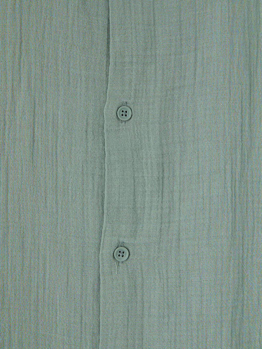 Yeşil Loose Fit Resort Yaka Müslin Erkek Gömlek-2