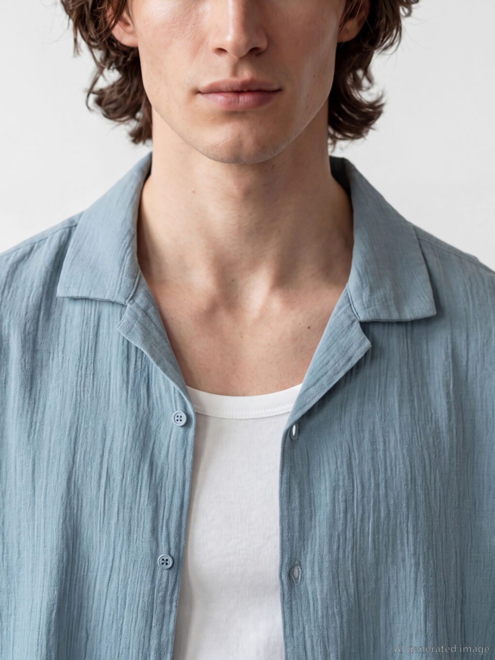Mavi Loose Fit Resort Yaka Müslin Erkek Gömlek-2