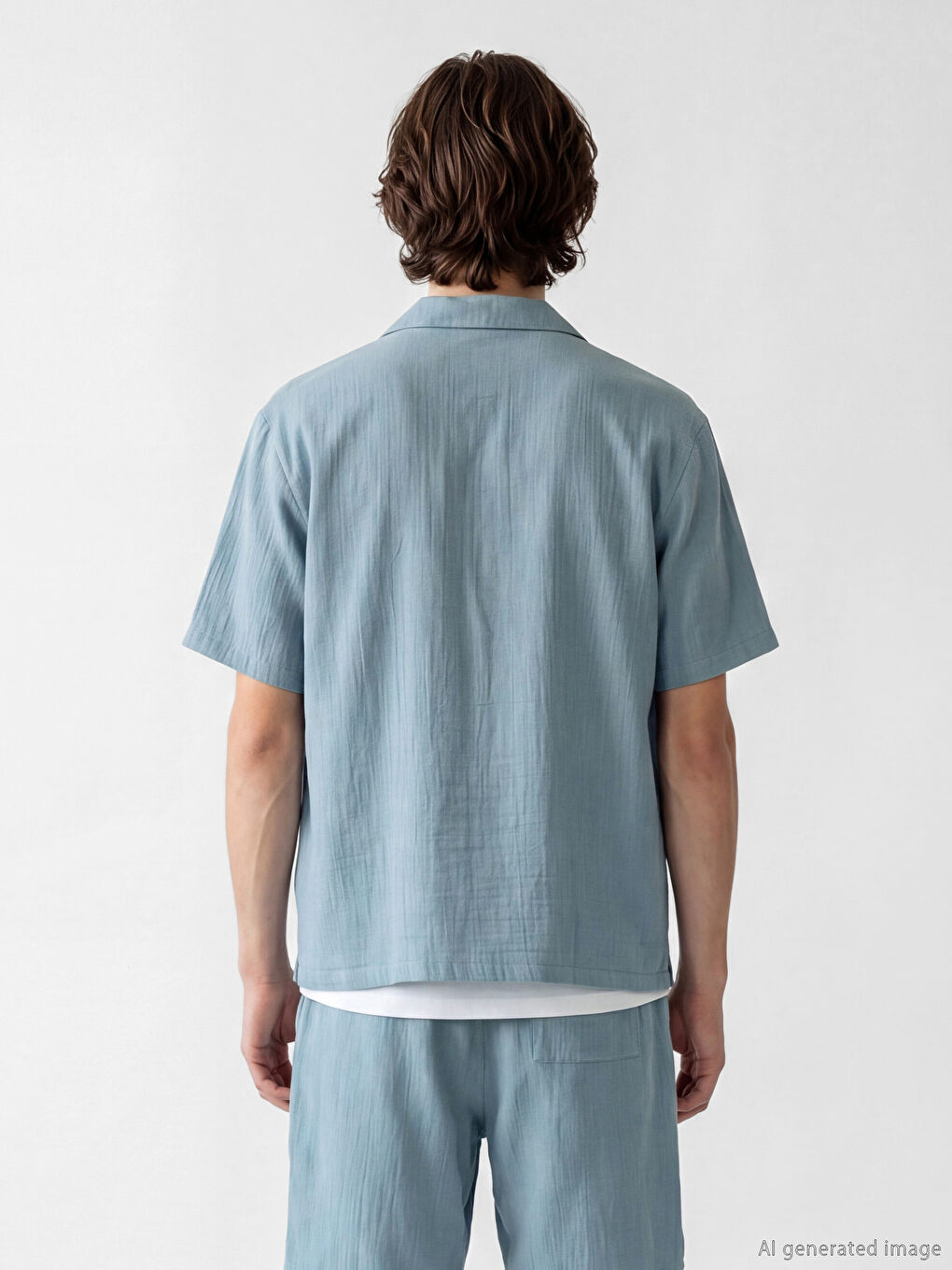 Mavi Loose Fit Resort Yaka Müslin Erkek Gömlek-3