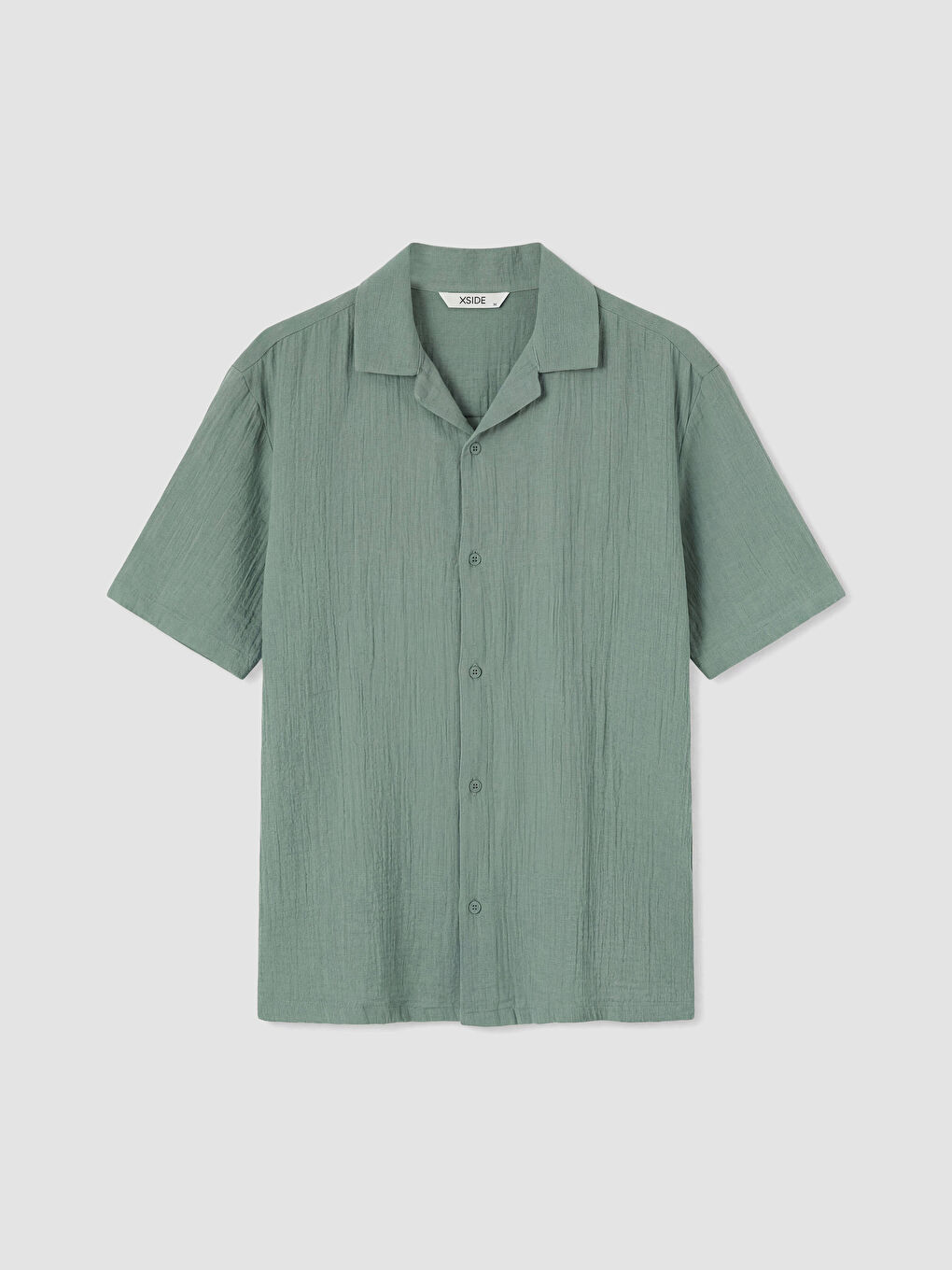 Loose Fit Resort Collar Muslin Men's Shirt-4
