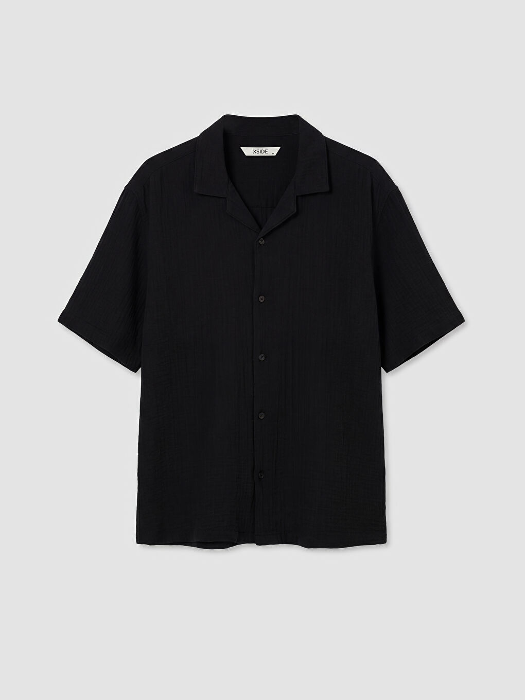 Loose Fit Camp Collar Muslin Men's Shirt-9