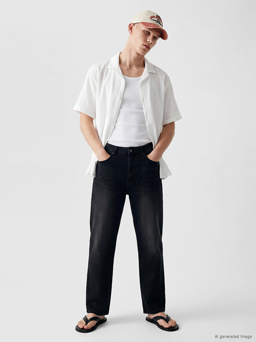 Loose Fit Resort Collar Muslin Men's Shirt-1