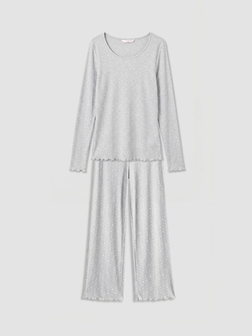 Yeşil Bisiklet Yaka Desenli Kadın Pijama Takım