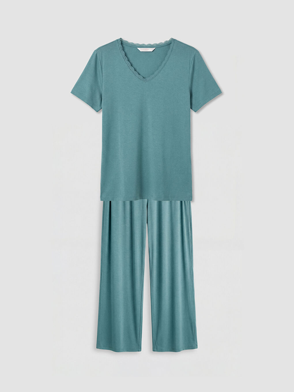 Yeşil V Yaka Kadın Pijama Takımı