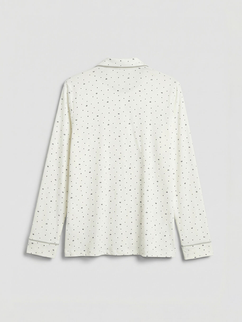 Ekru Gömlek Yaka Çiçekli Kadın Pijama Takım-6