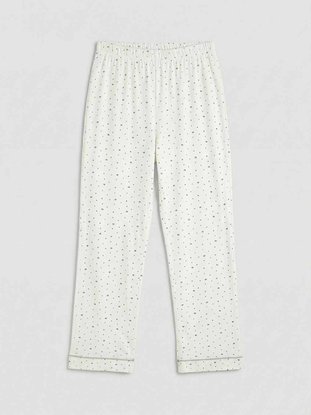 Ekru Gömlek Yaka Çiçekli Kadın Pijama Takım-7