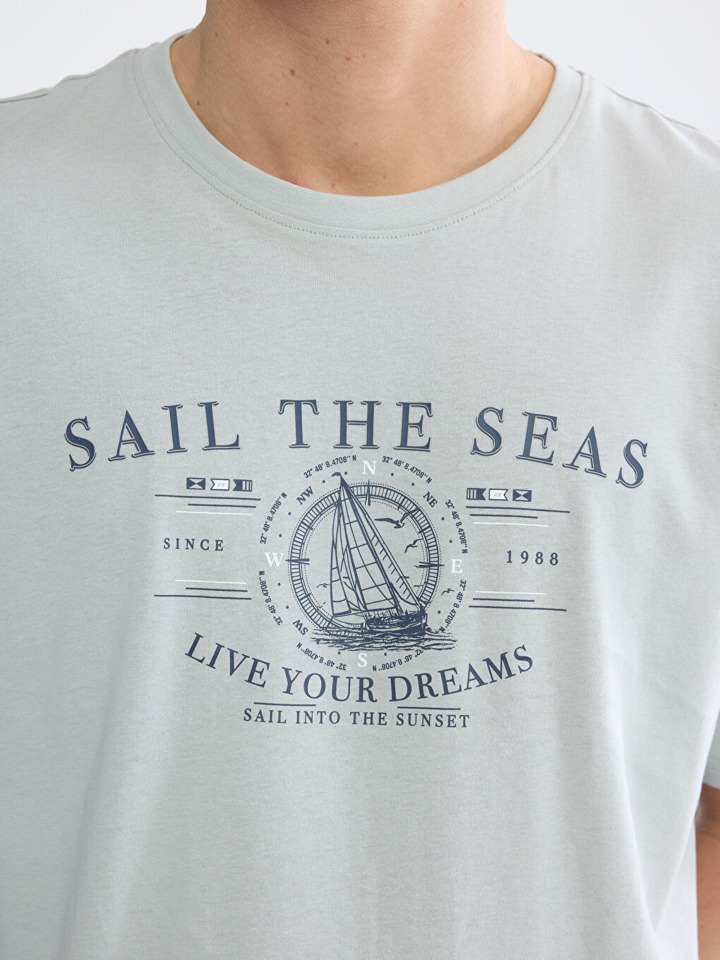 Crew Neck Printed Jersey Men's T-Shirt-2