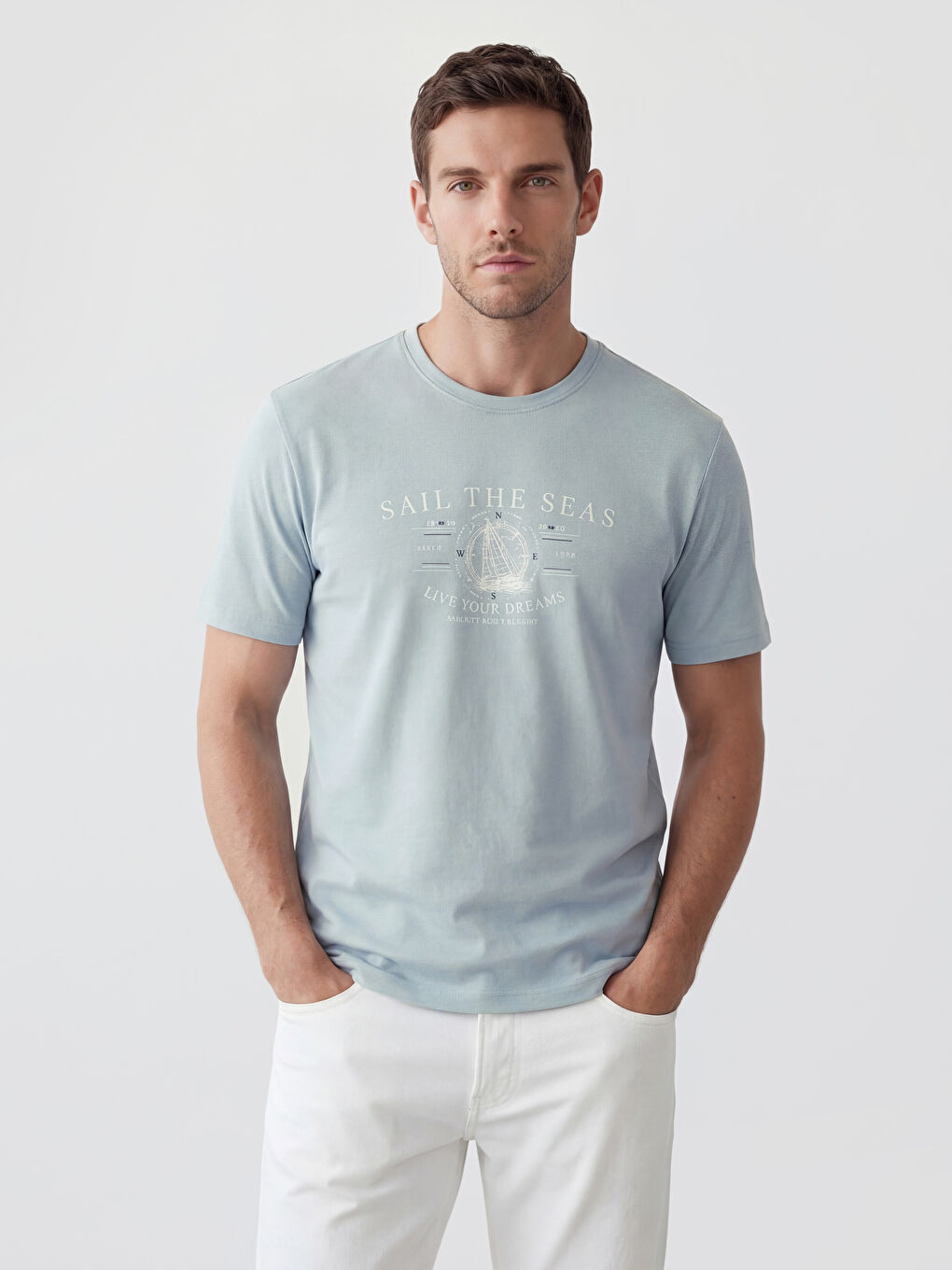 Crew Neck Printed Jersey Men's T-Shirt