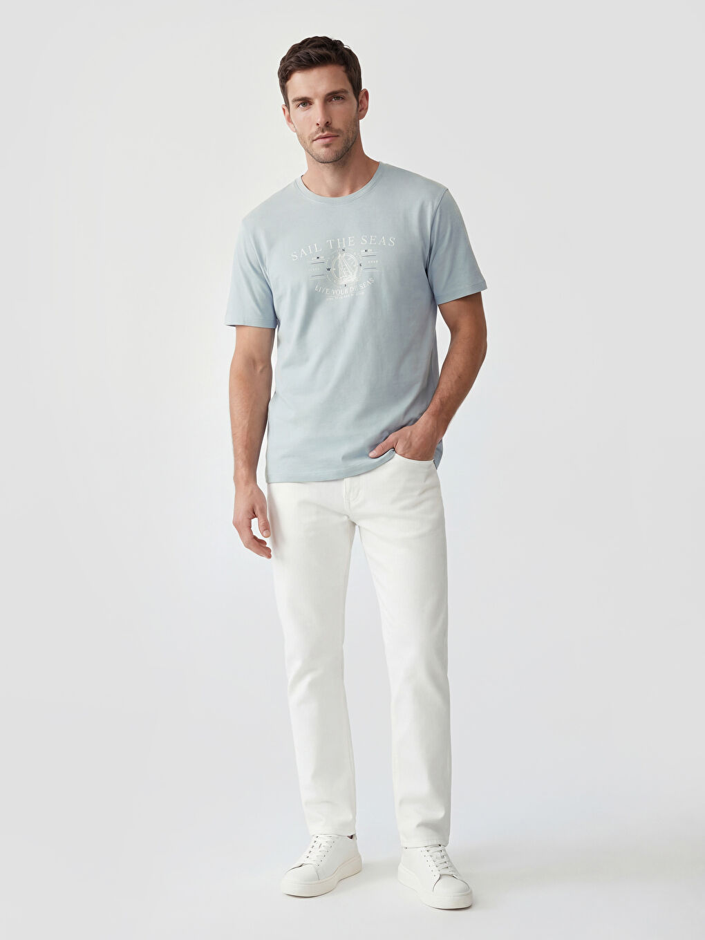 Crew Neck Printed Jersey Men's T-Shirt-1