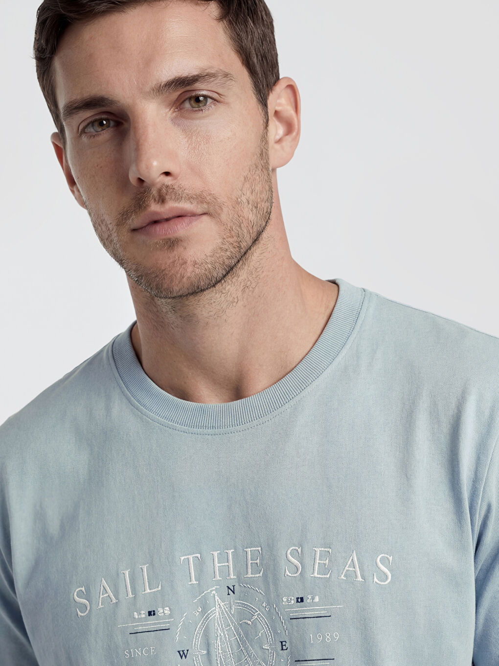 Crew Neck Printed Jersey Men's T-Shirt-2