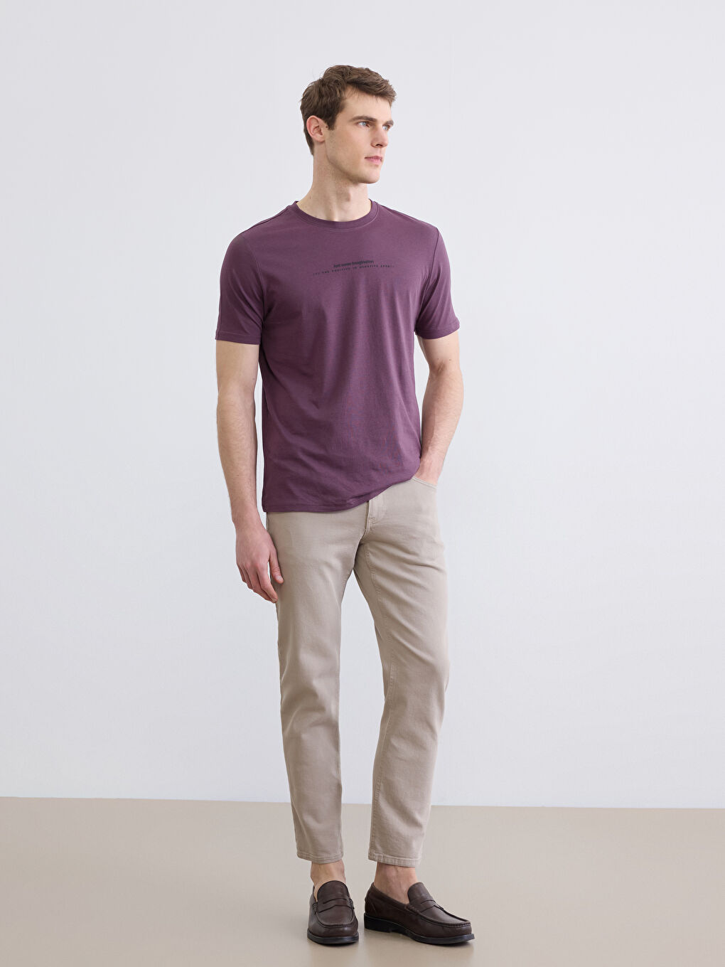 تي شيرت ارجواني غامق رجال-1