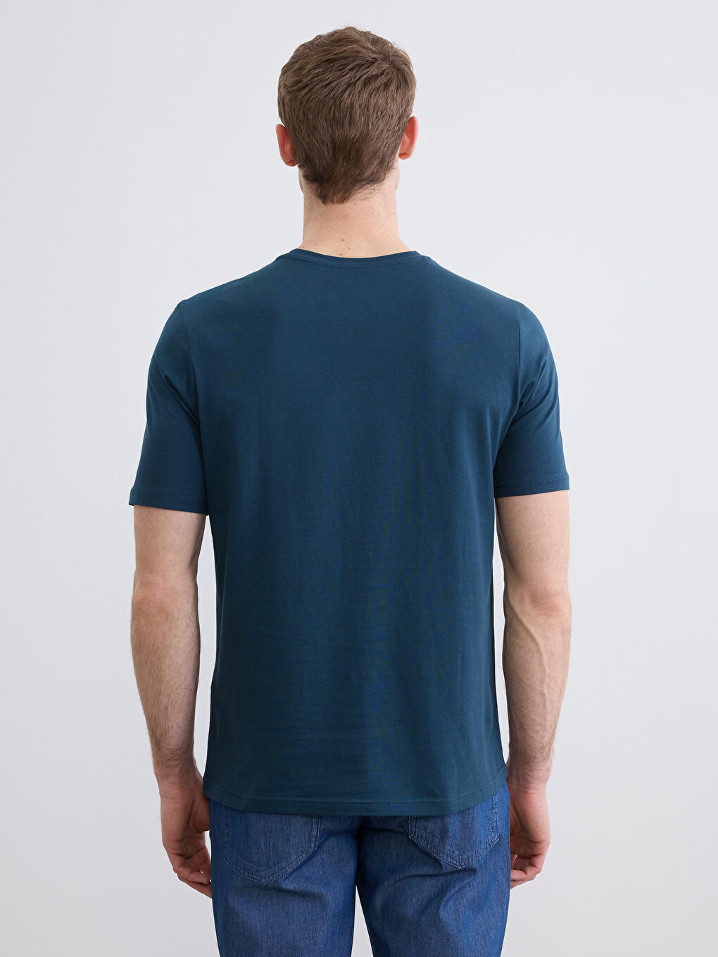 Мужская футболка из джерси с текстовым принтом и круглым вырезом-3