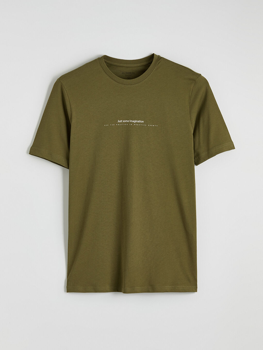 Yeşil Bisiklet Yaka Yazı Baskılı Penye Erkek Tişört