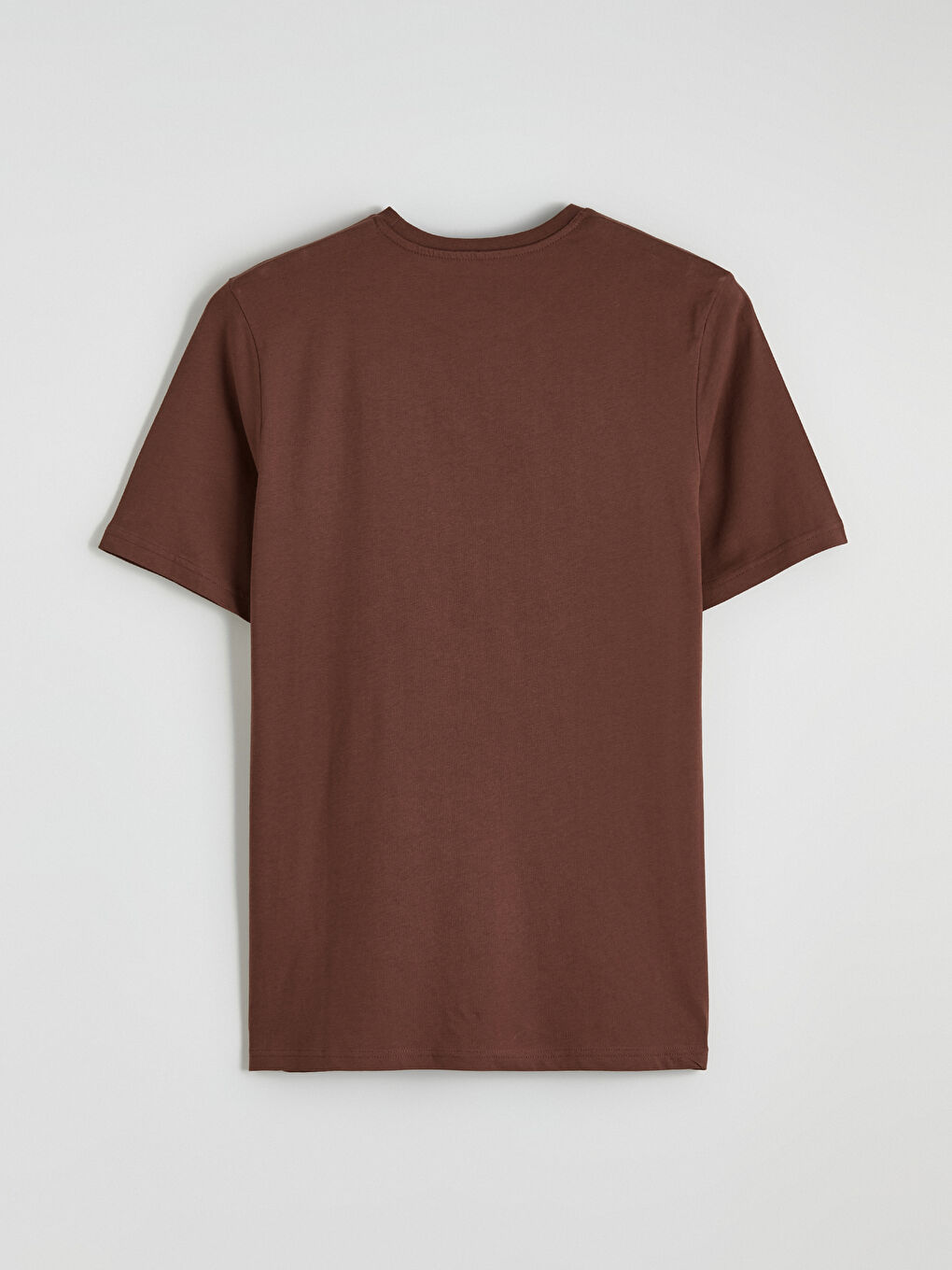 Kahverengi Bisiklet Yaka Yazı Baskılı Penye Erkek Tişört-2