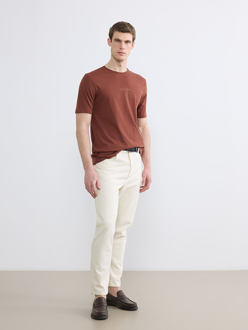 Crew Neck Text Printed Jersey Men's T-Shirt-1