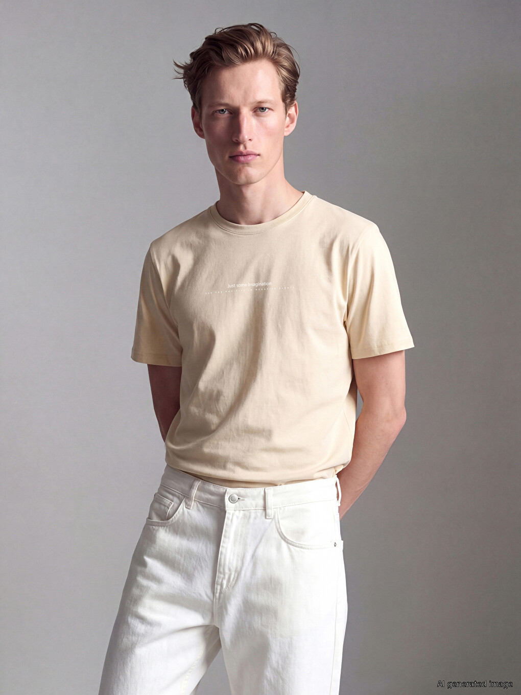Crew Neck Text Printed Jersey Men's T-Shirt