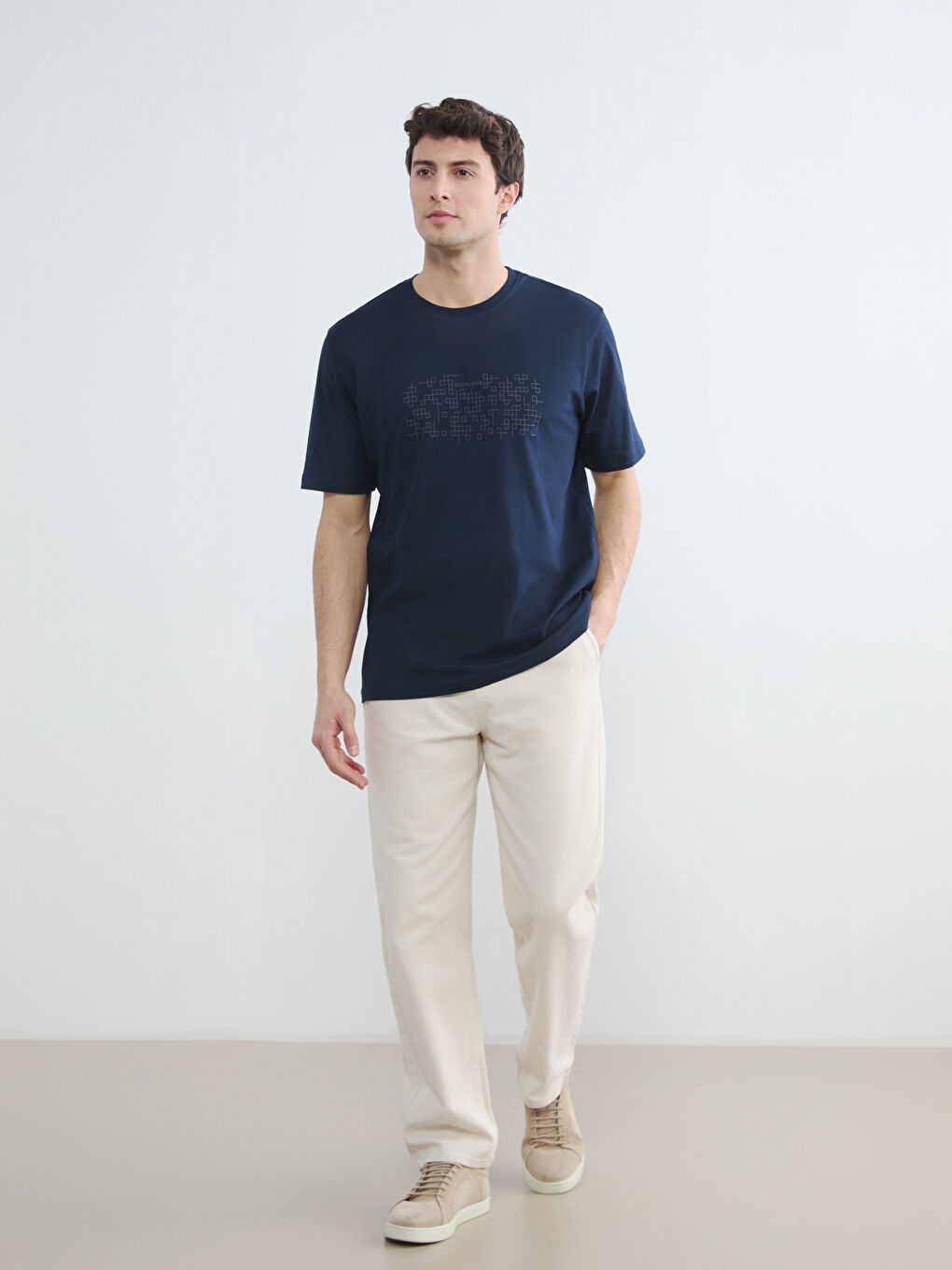 Men's Crew Neck Printed Jersey T-Shirt-1