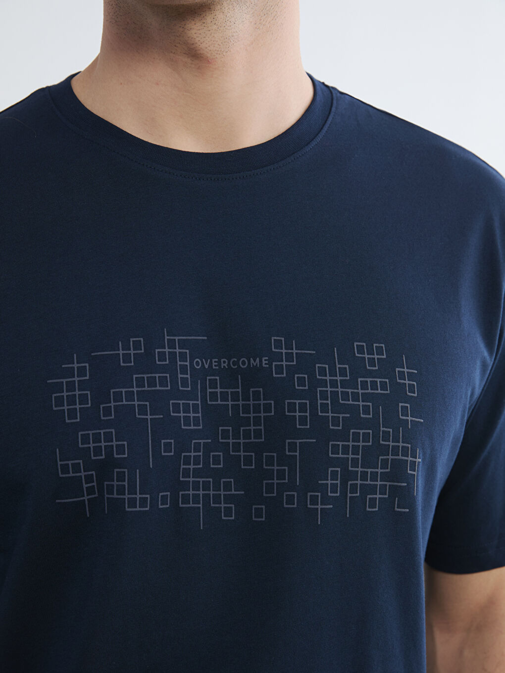 Men's Crew Neck Printed Jersey T-Shirt-2