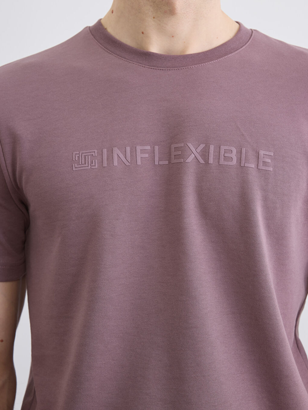 Pembe Bisiklet Yaka Baskılı Erkek Tişört-2