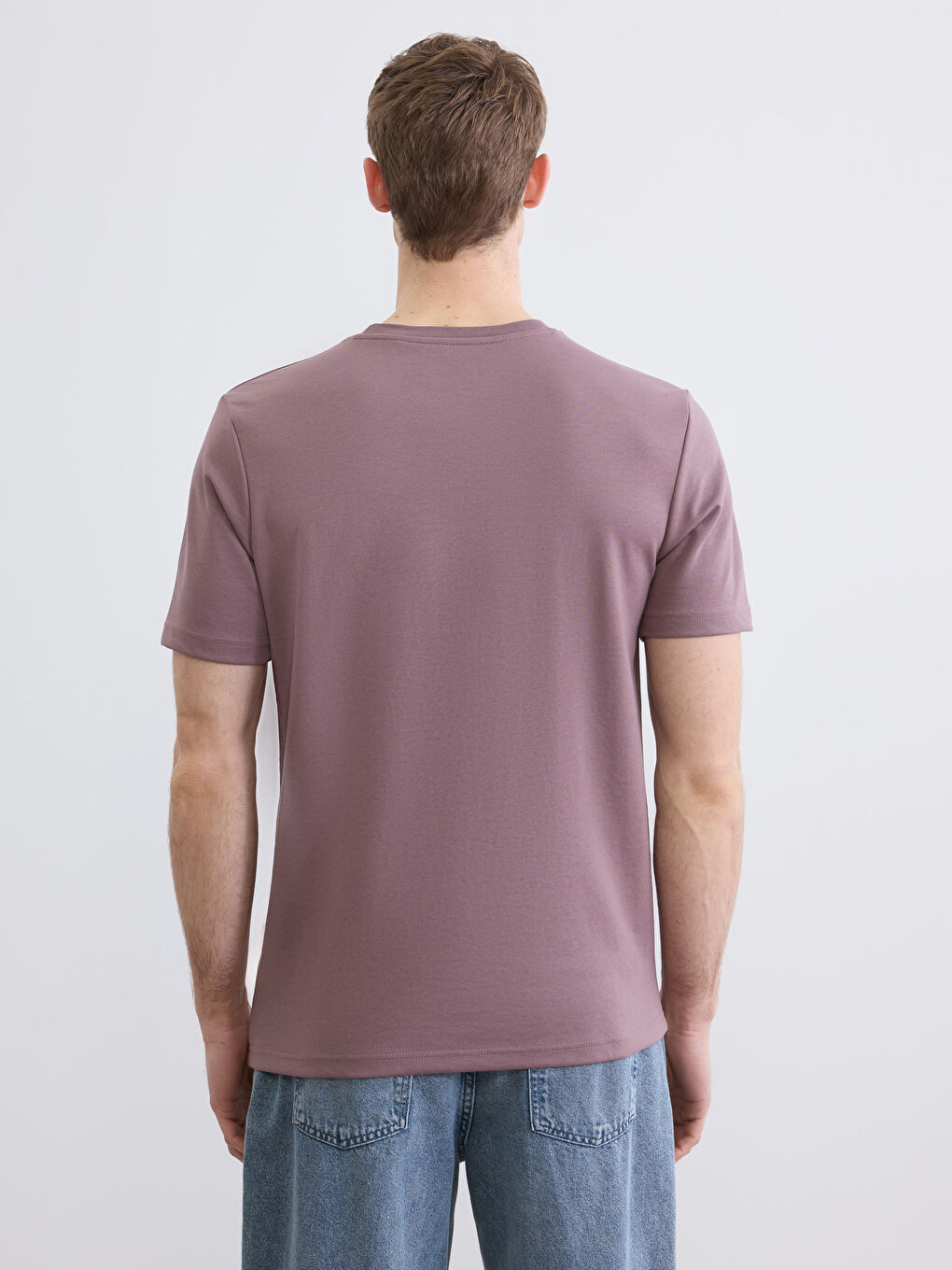 Pembe Bisiklet Yaka Baskılı Erkek Tişört-3